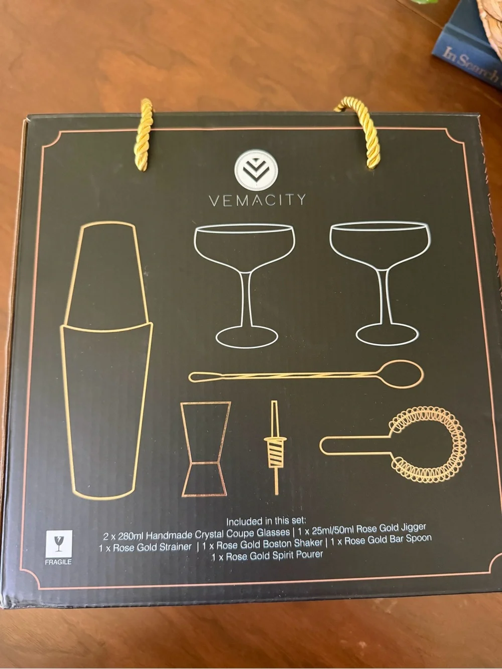 Vemacity Rose Gold Cocktail Bar Set - 7-Piece Party Essentials